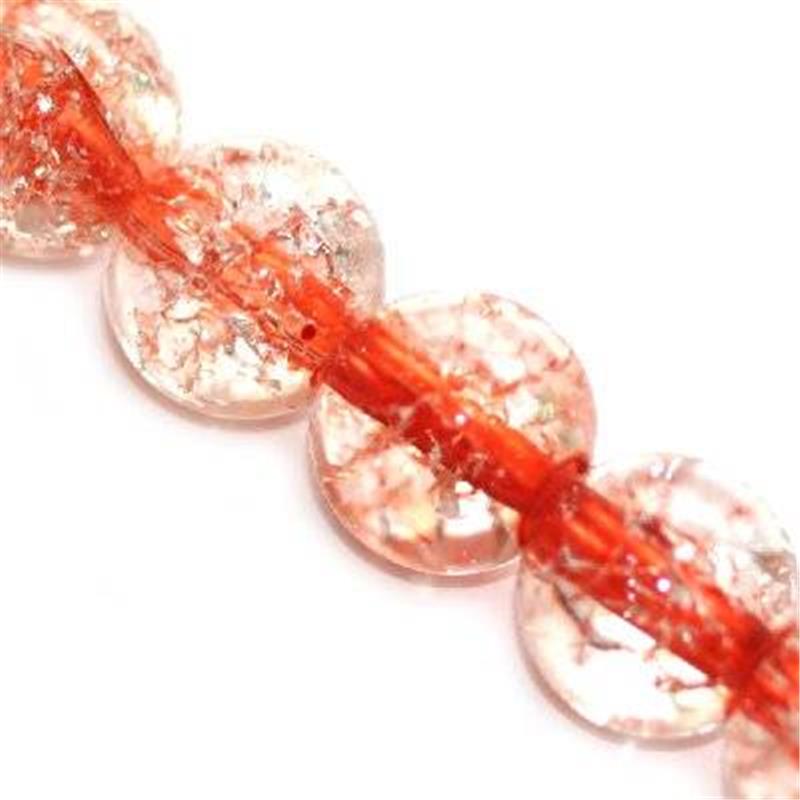 PERLE CRACKLE ORANŽNA SREDINA 6MM