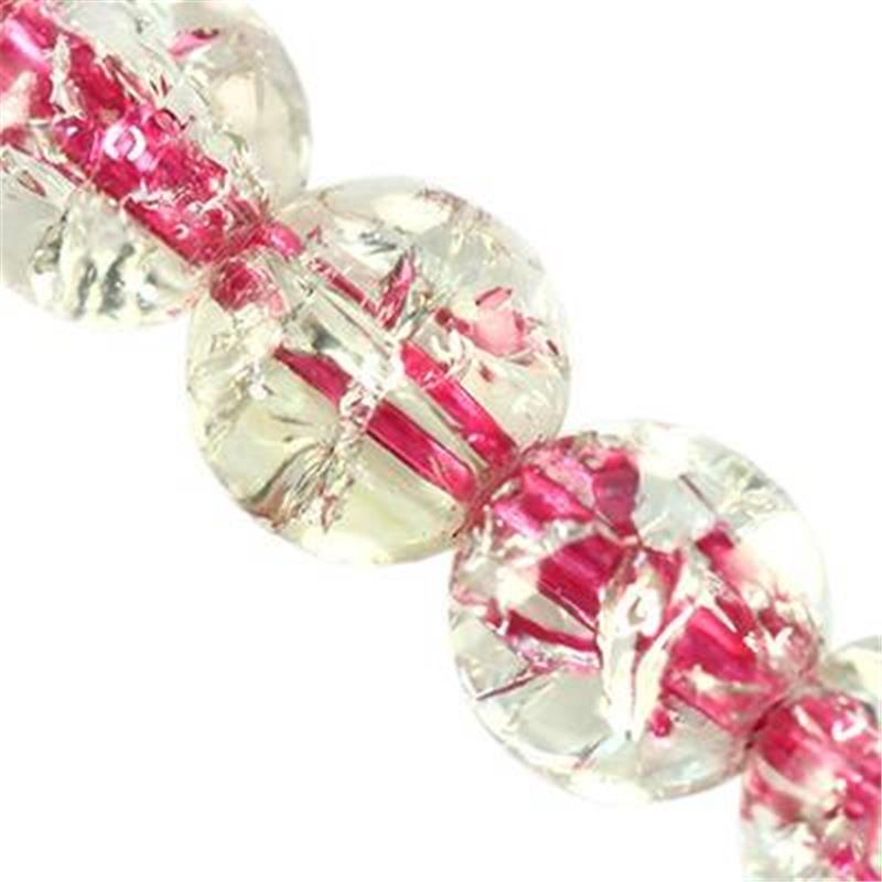 PERLE CRACKLE ROZA SREDINA 10MM