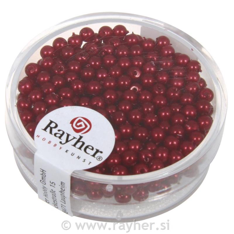 PERLE VOŠČENE RDEČE 3MM-360KOS