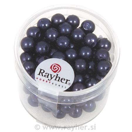 PERLE VOŠČENE 8MM T.MODRE