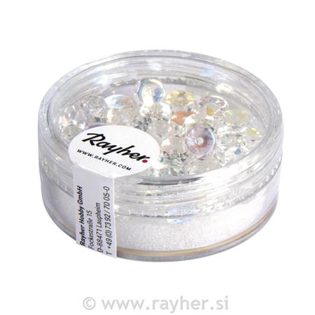 PERLE BRUŠENO STEKLO 40 6X3MM KRISTAL