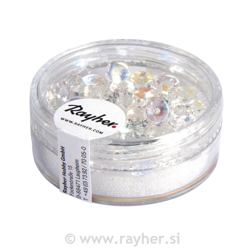 PERLE BRUŠENO STEKLO 40 6X3MM KRISTAL