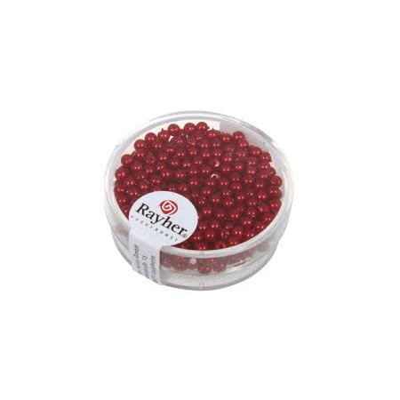 PERLE VOŠČENE RDEČE 3MM-360KOS